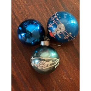 Vintage Mercury Glass Handmade Ornaments Set of 3